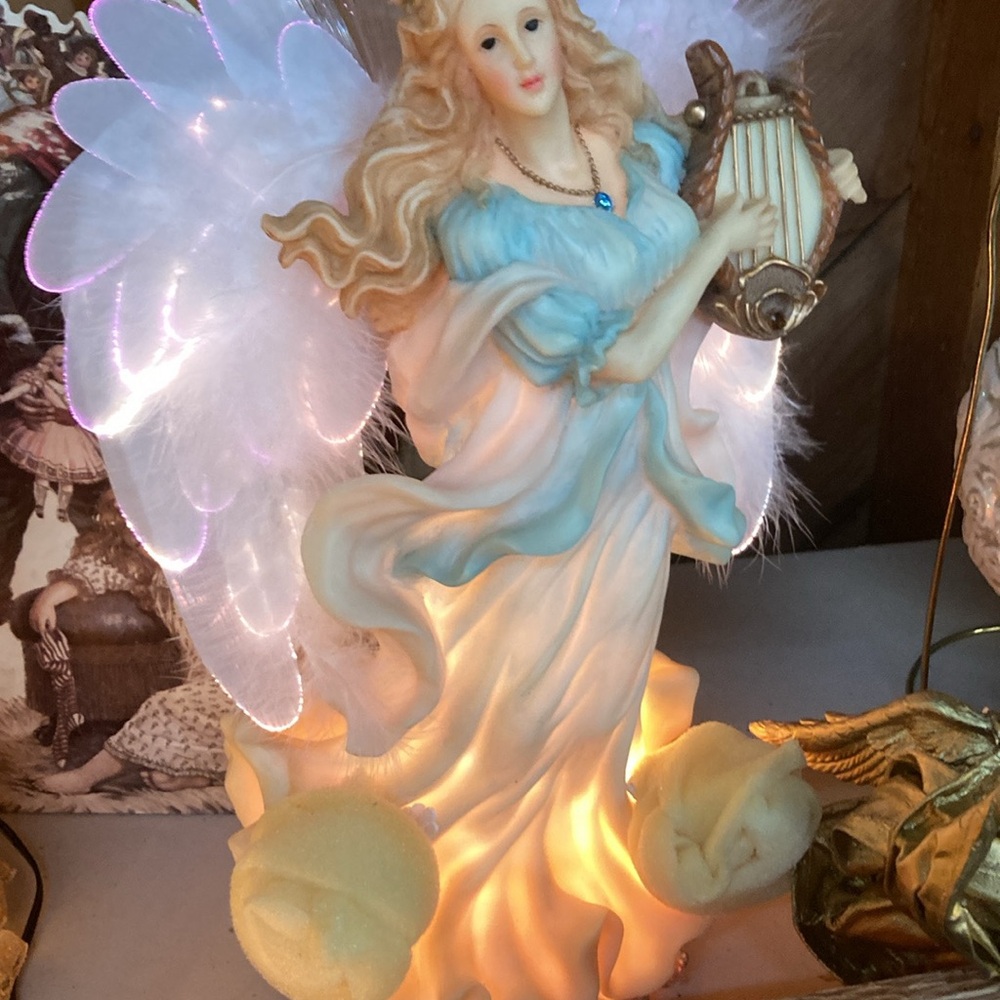 Fairy angel fiber optics light statue 1990s NOS fairycore glorious misticql